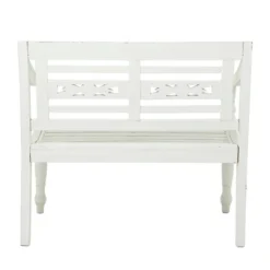 Farmhouse Mahogany Bench White - Olivia & May -Olivia & May GUEST f8d1df59 dc35 4b47 a12c ab6c22b43b59