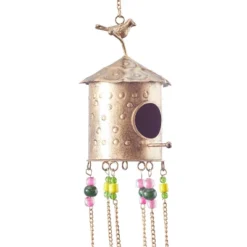 38" Iron Rustic Birdhouse Windchime Gold - Olivia & May: Decorative Garden Bell, Spot Clean, 1 Piece -Olivia & May GUEST f8ecad13 51c5 4ff3 9976 fca6a7c4b682