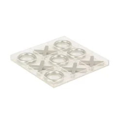 12" Modern Acrylic And Iron Tic Tac Toe Set - Olivia & May -Olivia & May GUEST f9172016 dc3f 42d8 a908 e5918f921dcf
