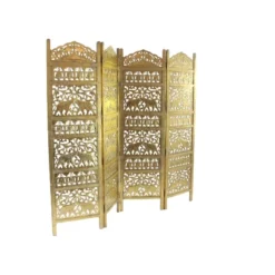 Traditional 4 Panel Fine Carved Room Divider Screen Gold - Olivia & May -Olivia & May GUEST f9537e90 019c 4929 bb2f 5376bc2297b4