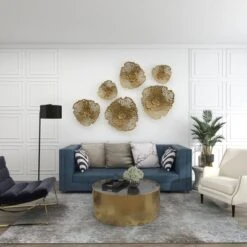 Metal Floral Wall Decor Set Of 3 Gold - Olivia & May -Olivia & May GUEST f9b82229 fc56 456e 88cf c45fa3b2f45e