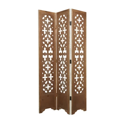 Country Cottage Wood Room Divider Screen White - Olivia & May 7 Country Cottage Wood Room Divider Screen White - Olivia & May - Image 5