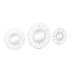 Wood Starburst Wall Mirror Set Of 3 White - Olivia & May -Olivia & May GUEST fa28e157 6baf 47d8 bdab 2859a85c1d07