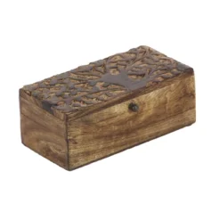 Set Of 3 Rustic Carved Mango Wood Boxes - Olivia & May -Olivia & May GUEST faa0937b 5024 4957 bd7a ce8ef50bb983