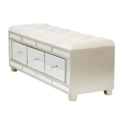 18" X 47" Glam Wood Bench - Olivia & May -Olivia & May GUEST face470d 1dc9 4776 8875 32513ff17233