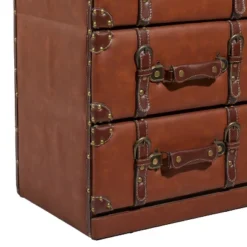Traditional Faux Leather 6 Drawer Chest Camel Brown - Olivia & May -Olivia & May GUEST facfe36a d3cd 4403 a22e 6781726cf8ff
