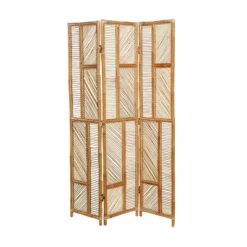 Contemporary Wood Room Divider Screen Brown - Olivia & May
