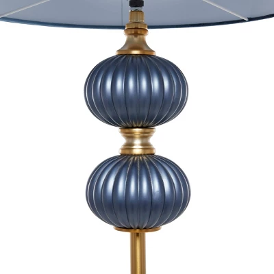 Fabric Floor Lamp With Drum Shade Blue - Olivia & May 6 Fabric Floor Lamp With Drum Shade Blue - Olivia & May - Image 4