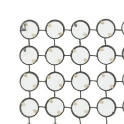 Metal Wall Mirror With Grid Pattern Gold - Olivia & May -Olivia & May GUEST fb7a682f dcc8 4502 8586 8b6774dbc3b6