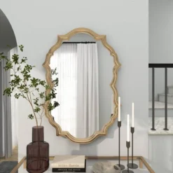 Aluminum Handmade Quatrefoil Shaped Wall Mirror Gold - Olivia & May -Olivia & May GUEST fc5eddf7 c952 40f5 9bec 8723dabdbc51