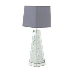 Contemporary Glass Mirrored Table Lamp Silver - Olivia & May -Olivia & May GUEST fc8cb311 5a9f 46f1 a88d 3eef6901806d