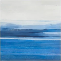 Canvas Landscape Abstract Ocean Inspired Framed Wall Art With Silver Frame Blue - Olivia & May -Olivia & May GUEST fc8e378a 0885 4905 943d 084d6157bcaf