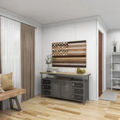 Wood American Flag Handmade Wall Decor Dark Brown - Olivia & May -Olivia & May GUEST fc92d192 5492 4a54 a80d 9f8be7aebf56