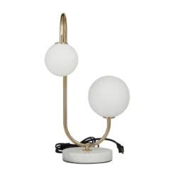 Metal Orb 2 Bulb Table Lamp With Marble Base - Olivia & May -Olivia & May GUEST fd0cebe5 a5c9 41c7 ba3a cbfb4475a59f