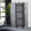 Eclectic Wood Room Divider Screen Black - Olivia & May -Olivia & May GUEST fd65ee00 6770 44fa 9436 88dfae2e455f