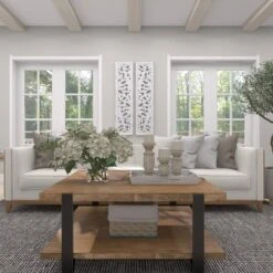 Set Of 2 Wood Floral Intricately Carved Scroll Wall Decors White - Olivia & May -Olivia & May GUEST fd790424 82b4 4c64 badf 49b60bc0024a