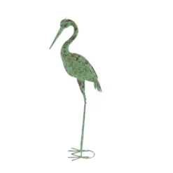 Set Of 2 Iron 47" Coastal Crane Garden Sculpture Green - Olivia & May: Heron Figure, Metal Wire Outdoor Decor -Olivia & May GUEST fd80f0f9 8b68 4e3b 8925 d5f1f8f9bb80