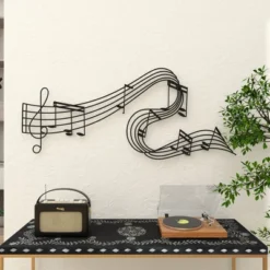 Metal Music Notes Wall Decor Black - Olivia & May -Olivia & May GUEST fe1438c0 a0bd 43df 902a 2d9c12e49c36