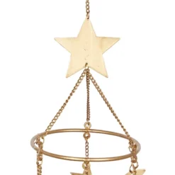 39" X 6.5" Iron Eclectic Moon And Stars Windchime Gold - Olivia & May: Charming Harmonic Decor For Indoor/Outdoor Use -Olivia & May GUEST fe3a7559 3208 4eb5 93dd bcbbb1798889