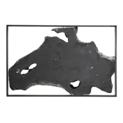 Magnesium Oxide Abstract Handmade Live Edge Wall Decor With Black Frame Silver - Olivia & May -Olivia & May GUEST fec3d040 b8a8 4ddd 9bd7 3d4da6710661