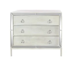 Glam Painted Wood And Mirror Chest White - Olivia & May -Olivia & May GUEST fec726e5 49b6 414b 99c3 78808032c693