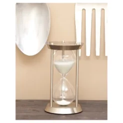 New Traditional Iron And Glass 60-Minute Hourglass (12") - Olivia & May