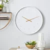 24"x24" Metal Round Wall Clock White - Olivia & May: Contemporary Indoor Decorative Analog Display -Olivia & May GUEST ff047a74 19c4 4d22 9ef1 a0135f16f4b8
