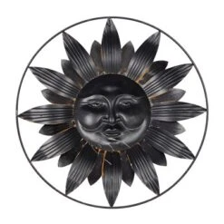 Metal Sunburst Indoor Outdoor Wall Decor With Distressed Copper Like Finish Brown - Olivia & May -Olivia & May GUEST ffbbc4a7 f0b5 40af beb7 83490c5dc354