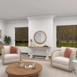 Wood Beaded Frame Wall Mirror With Distressing Light Brown - Olivia & May -Olivia & May GUEST ffd2bf98 f289 42cc a9d5 34649d22f832