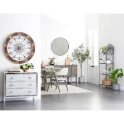 Glam Painted Wood And Mirror Chest White - Olivia & May -Olivia & May GUEST fff37c66 730a 46f5 b4f6 f5566a107e5e